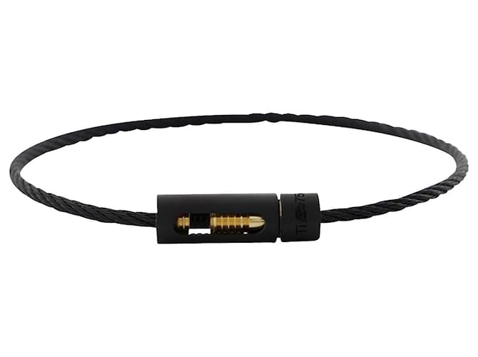 Autre Marque le 5g Bracelet Cable en Titane Noir Poinçonné/Or  ref.711188