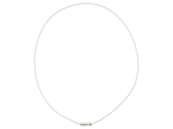 Autre Marque le 27g Cable Chain Necklace in Polished Silver Silvery Metallic  ref.711192