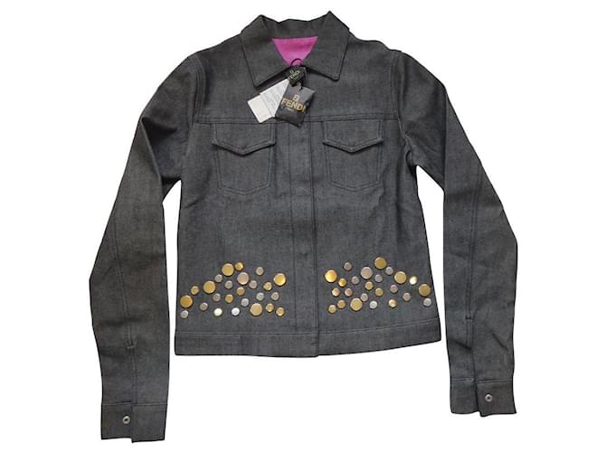 Fendi jacket ladies Dark grey Cotton  ref.711217