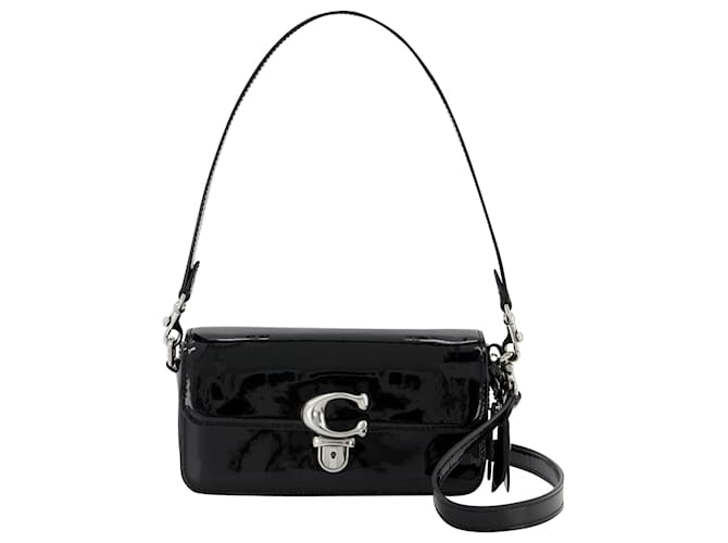 Coach Studio Baguette Bag in Black Patent Leather  ref.711256