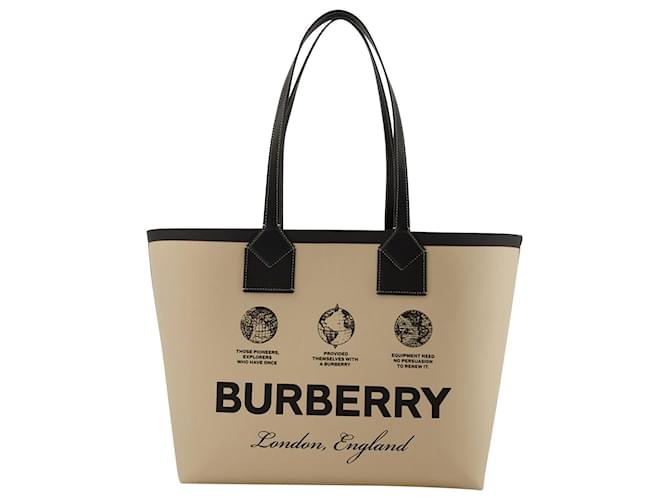 Ll Md Heritage Gb3 Cabas - Burberry - Beige - Coton Toile  ref.711258