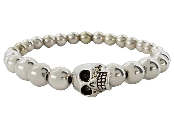 Skull Ball Bracelet - Alexander Mcqueen - Silver - Metal Silvery Metallic Cloth  ref.711267