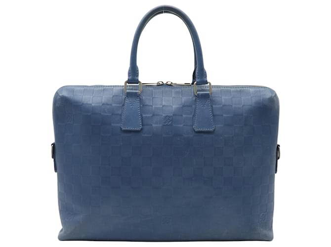 Louis Vuitton Porte Documents Navy blue Cloth  ref.711447