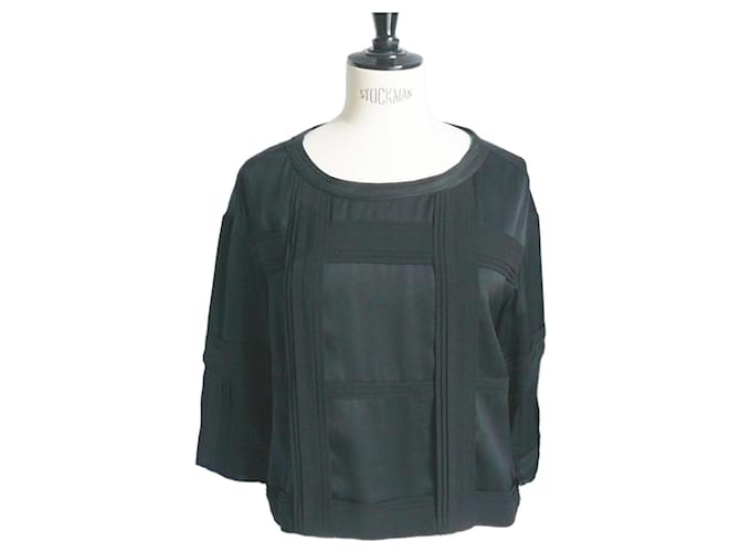CHANEL Black silk blouse T38 BE  ref.709117