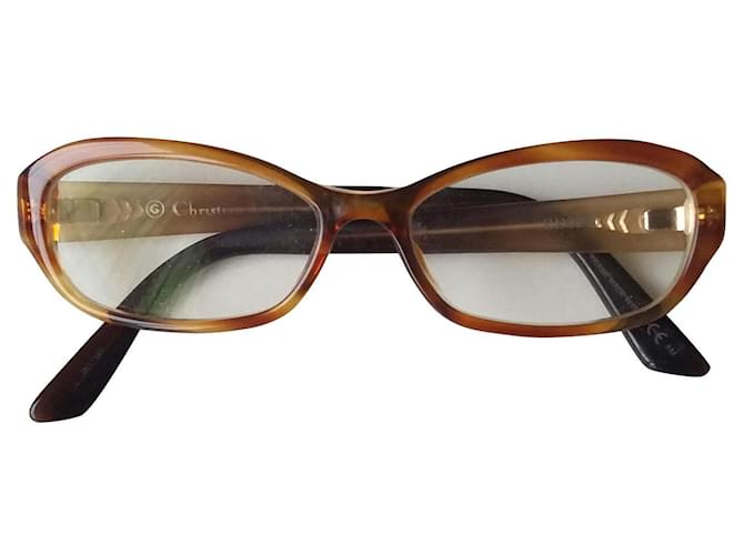 Christian Dior Monture de lunettes de vue (année 2021) Plastique Marron Noisette Bronze Chataigne Marron clair Caramel Chocolat Marron foncé Cuivre  ref.711296