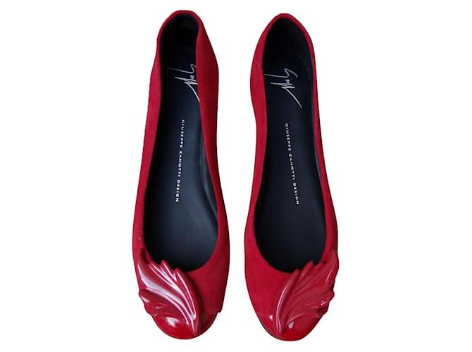 Giuseppe Zanotti Ballerine Rosso Pelle Pelle verniciata  ref.711364