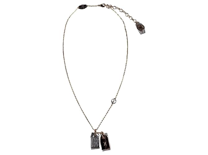 Louis Vuitton Precious Nanogram Tag Necklace, Gold, One Size