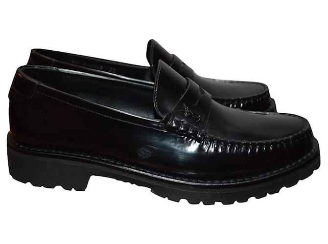 new saint laurent loafers Black Leather  ref.711396