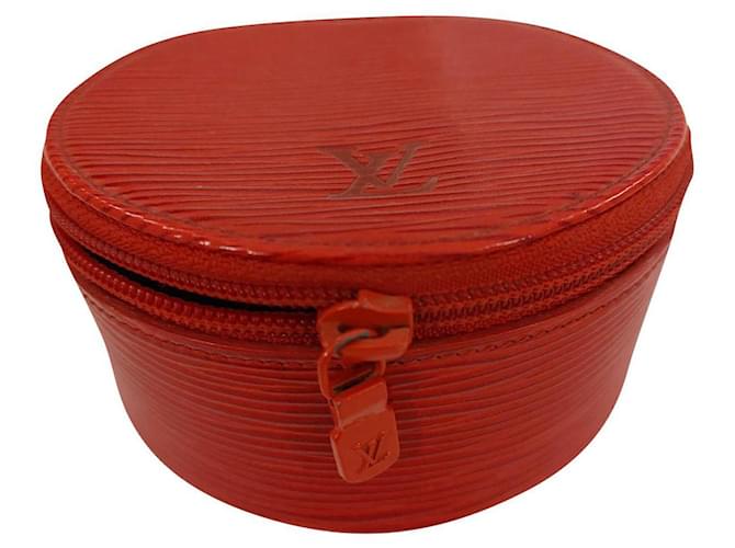 Caixa de joias essenciais da Louis Vuitton 12,5 cm em couro epi vermelho, vermelho  ref.711403