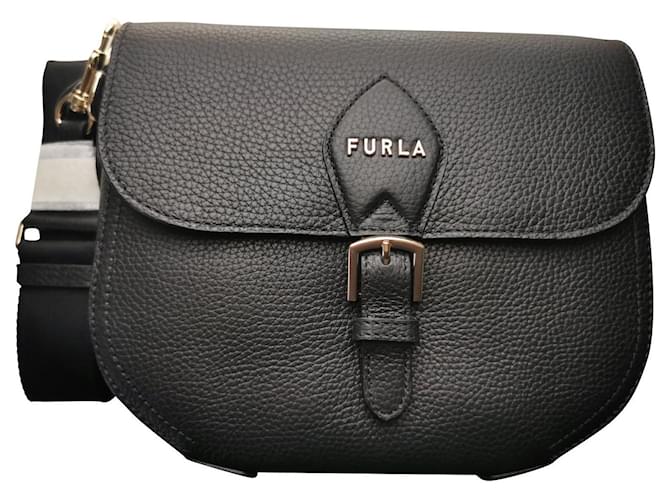 Furla Handbags Black Leather  ref.711443