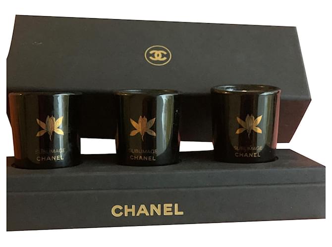 Chanel Bougie parfumée Verre Noir  ref.711451