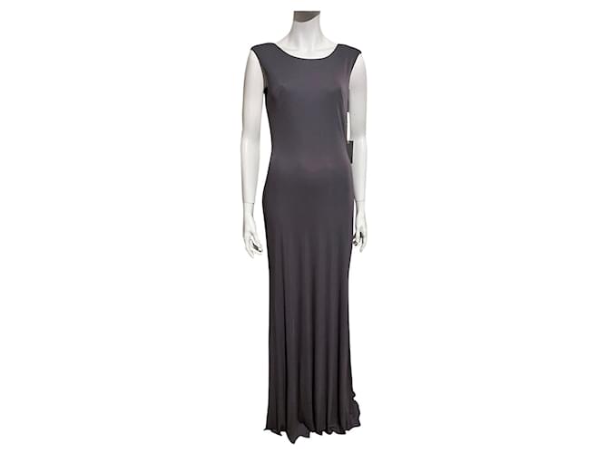 Vera Wang vestido de noite longo, cinzento, Novo com palavras-chave Cinza Poliéster  ref.711475