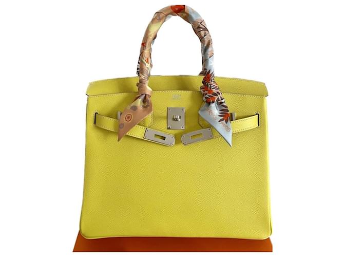 Hermès Birkin 30 Epsom Lime PHW Giallo Pelle  ref.711485