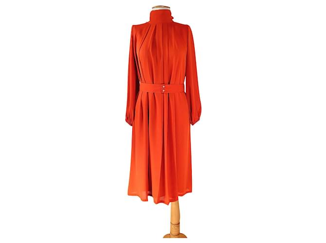 Max Mara Dresses Orange Silk Polyester  ref.711497