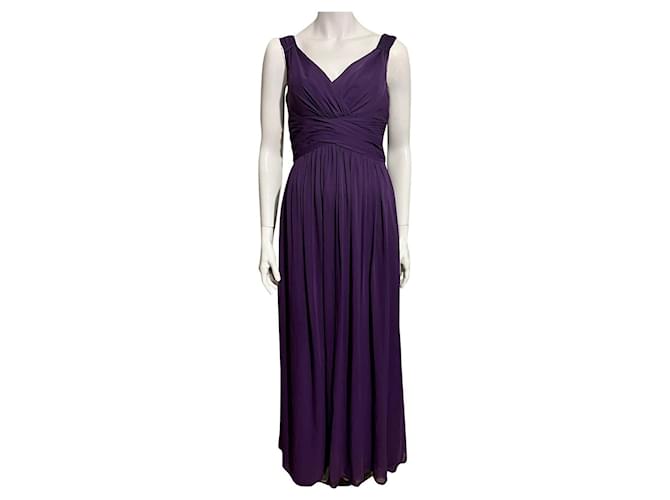 Jenny Packham Abendkleid aus Chiffon in Lila Dunkelviolett Polyester  ref.711501