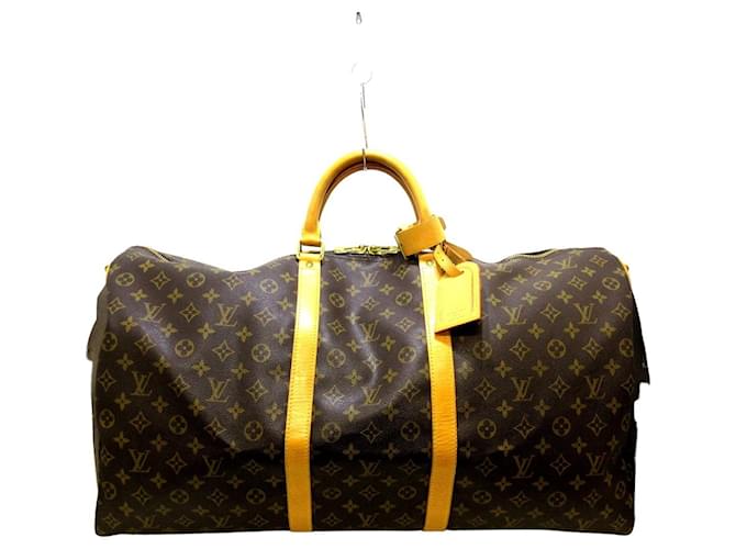 Louis Vuitton Keepall Bandouliere 60 Brown Cloth  ref.711665
