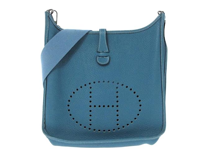 Hermès Evelyne Blue Leather  ref.711893