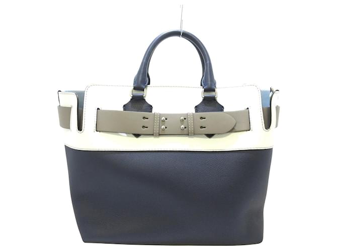 Riñonera Burberry Azul marino Cuero  ref.711977