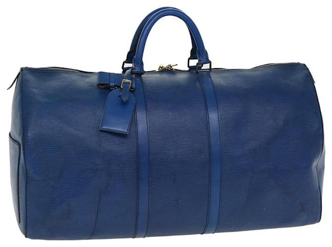 Louis Vuitton, Bags, Louis Vuitton Keepall 55 Blue Epi Leather Duffel Bag