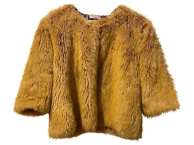 Mustard-colored Blugirl Blumarine ecological fur Faux fur  ref.712246