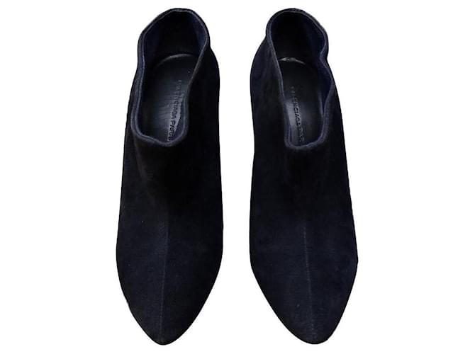 Balenciaga botas de tornozelo Preto Azul marinho Couro  ref.712501