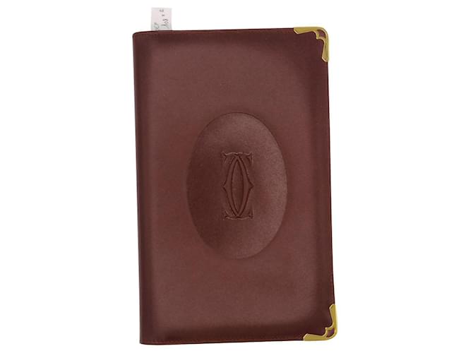 CARTIER diary holder with diary Dark red Leather  ref.712526