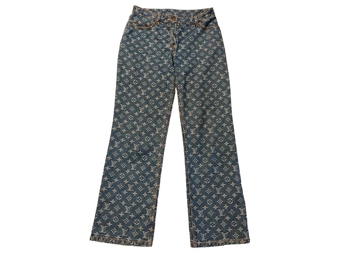 Jeans con monogramma Louis Vuitton Blu