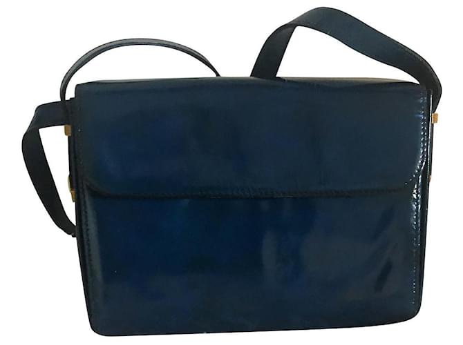 Christian Dior Handtaschen Blau Lackleder  ref.712589
