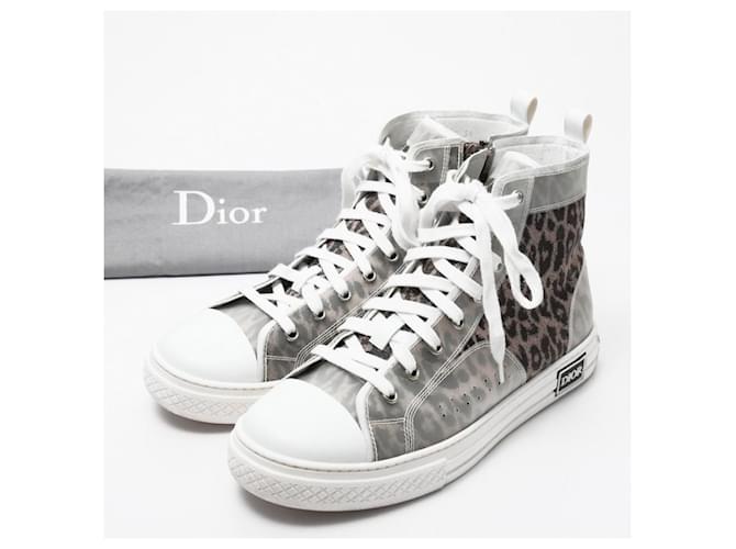 *[DIOR] Dior "B23" Leopard Sneakers High Cut Sneakers Shoes Shoes Size 38 Brown White Rubber  ref.712706
