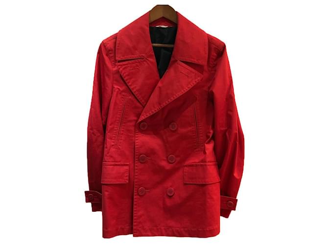 DIOR HOMME] Dior Homme P coat jacket Red Cotton ref.712724 - Joli