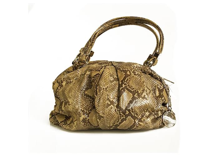 Christian Louboutin Christian Loubooutin sac cabas cabas en python souple serpent très bon état Beige  ref.712855