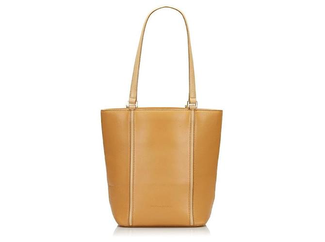 burberry House Check Leather Tote beige Pony-style calfskin  ref.712921