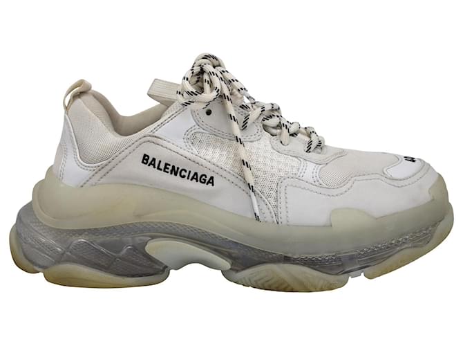 Balenciaga Triple S Clear Sole Sneakers in White Honeycomb Plastic - Joli Closet