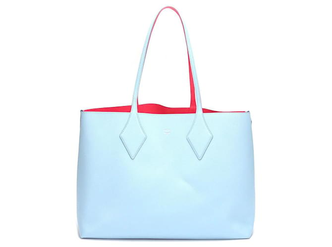 bolsa de couro grande mcm com bolsa azul Bezerro-como bezerro  ref.713001