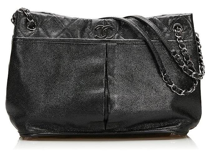 chanel Leather Chain Shoulder Bag black  ref.713012