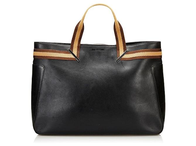 gucci Leather Web Tote black Pony-style calfskin  ref.713025