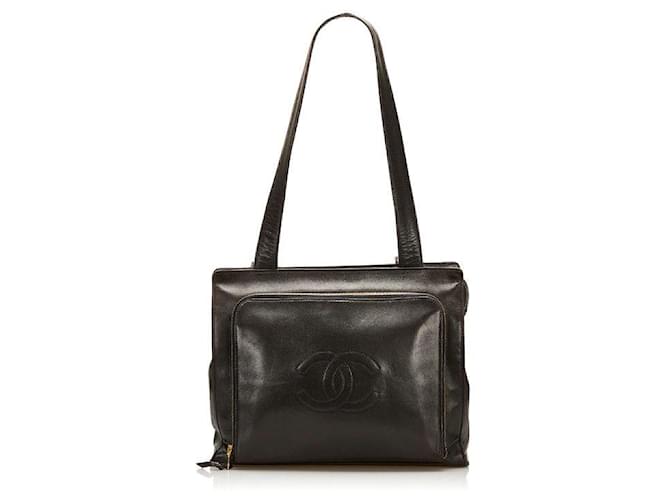 Chanel CC Tote Bag in pelle marrone Agnello Pelle  ref.713080