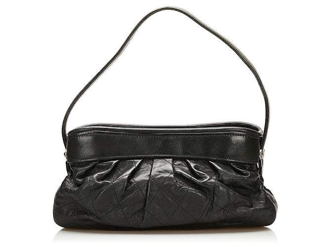 chanel Matelasse Leather Shoulder Bag black Lambskin  ref.713216