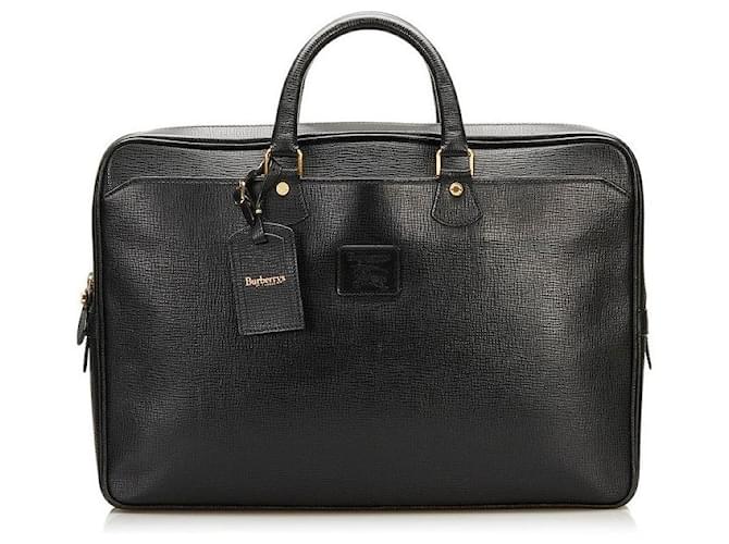 burberry maleta de couro preto Bezerro-como bezerro  ref.713226