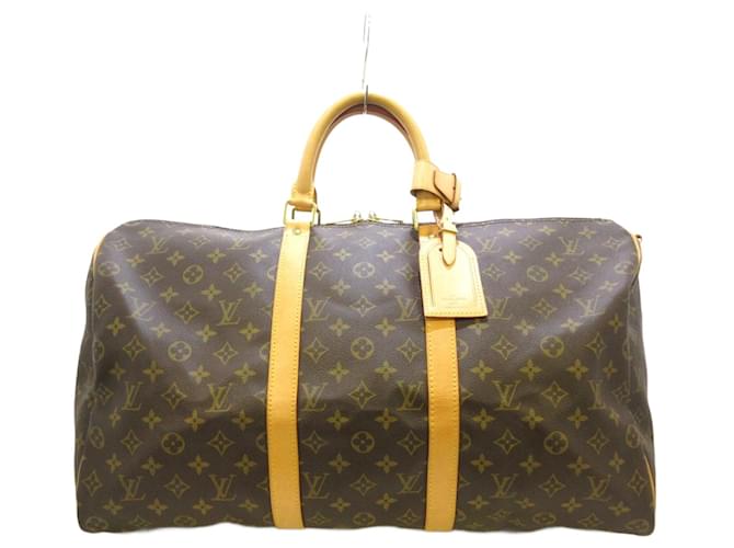 Louis Vuitton Keepall Bandouliere 50 Brown Cloth  ref.713362