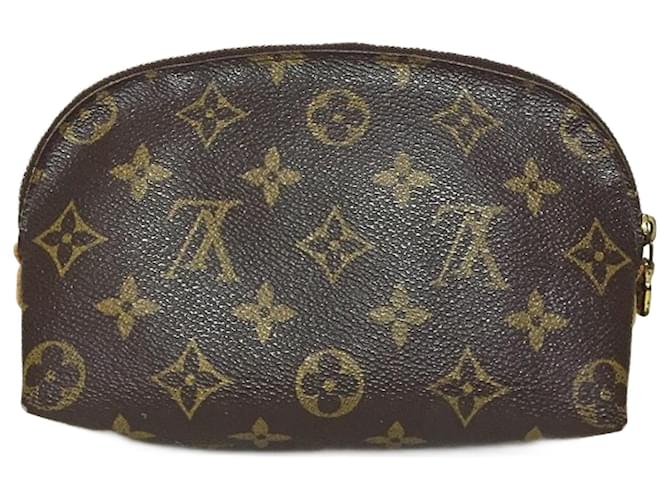 Bolsa cosmética Louis Vuitton Marrom Lona  ref.713464
