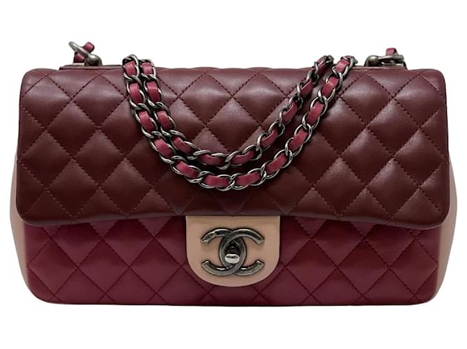 Chanel Handbags Brown Dark red Leather  ref.713892
