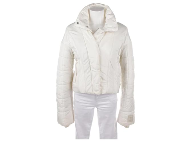 Chanel FW ’00 Giacca invernale UE38 Bianco Nylon  ref.713899