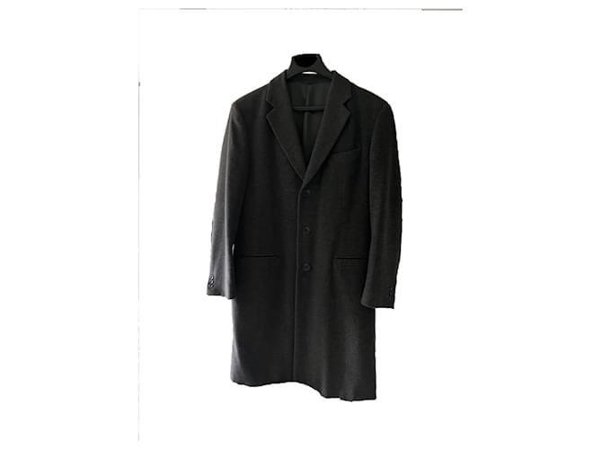 Armani Collezioni Men's Wool Topcoat Grigio Lana  ref.713911