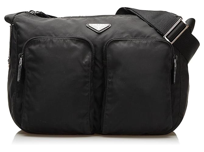 Prada Black Tessuto Crossbody Bag Nylon Cloth  ref.713929