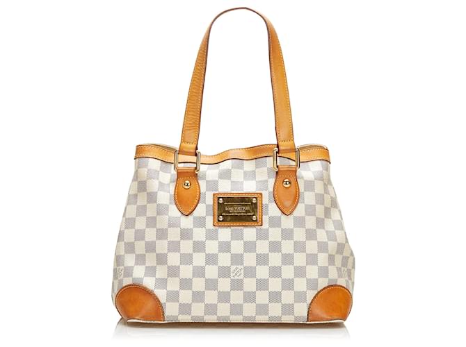 Louis Vuitton White Damier Azur Hampstead PM Weiß Leinwand  ref.713930