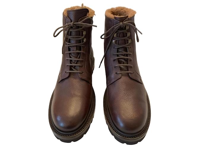 Brunello Cucinelli Deerskin winter boots Brown  ref.714049