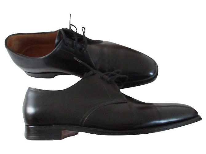 John Lobb I derby "Perrier"., Pelle nera, 42. Nero 