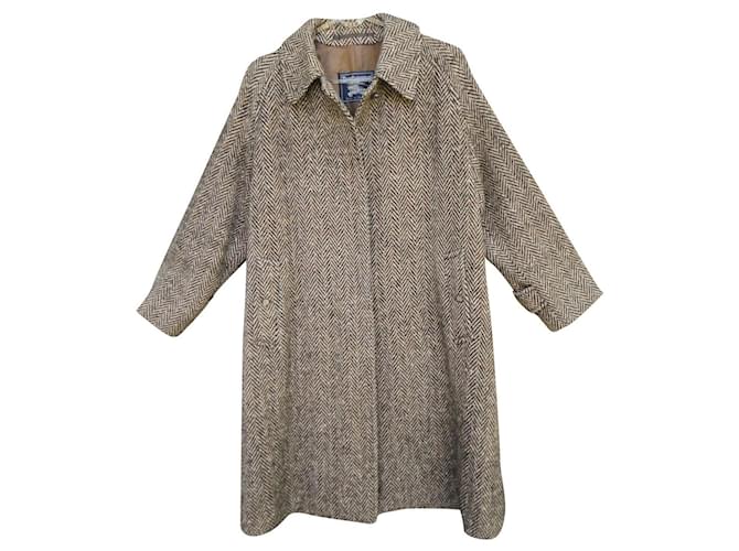 vintage Burberry coat size 40 Brown Tweed  ref.714295