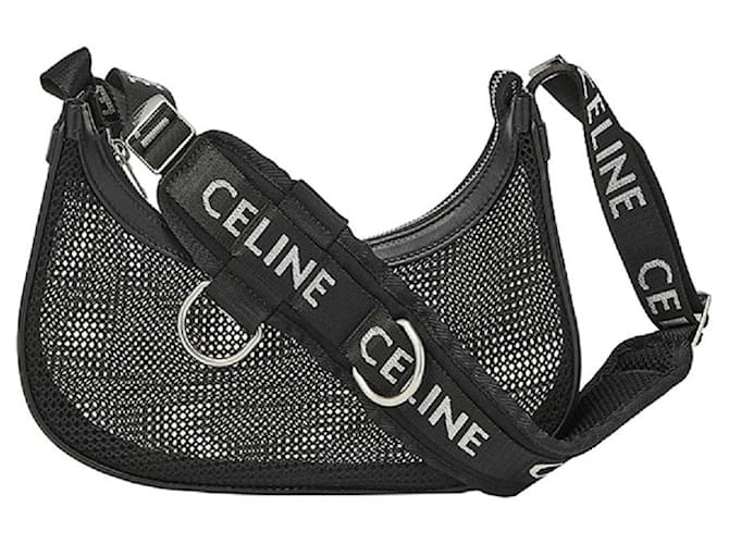 Céline *Celine Handbag Ava AVA Handbag Black Leather Cotton Nylon  ref.714296